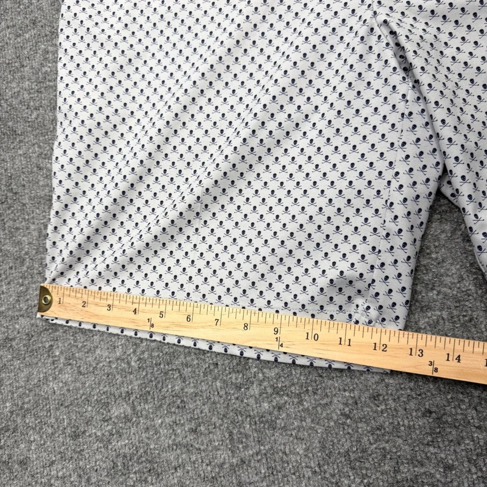 Peter Millar Mens 40 Skull Crossbones Golf Shorts Grey Performance Stretch 9.5in - Picture 2 of 8